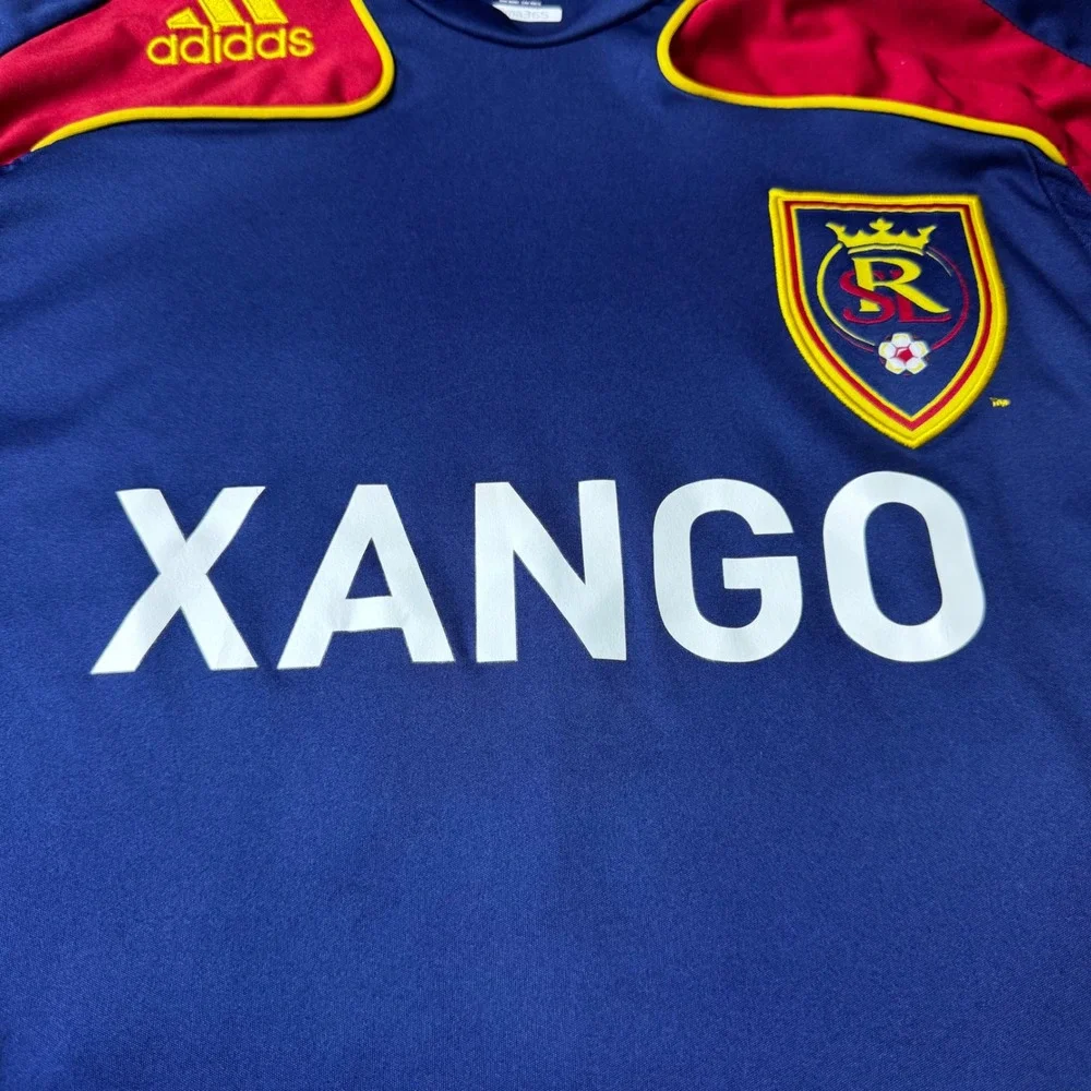 Adidas Real Salt Lake MLS Soccer Jersey Blue Red Mens Large Xango #14 ClimaCool